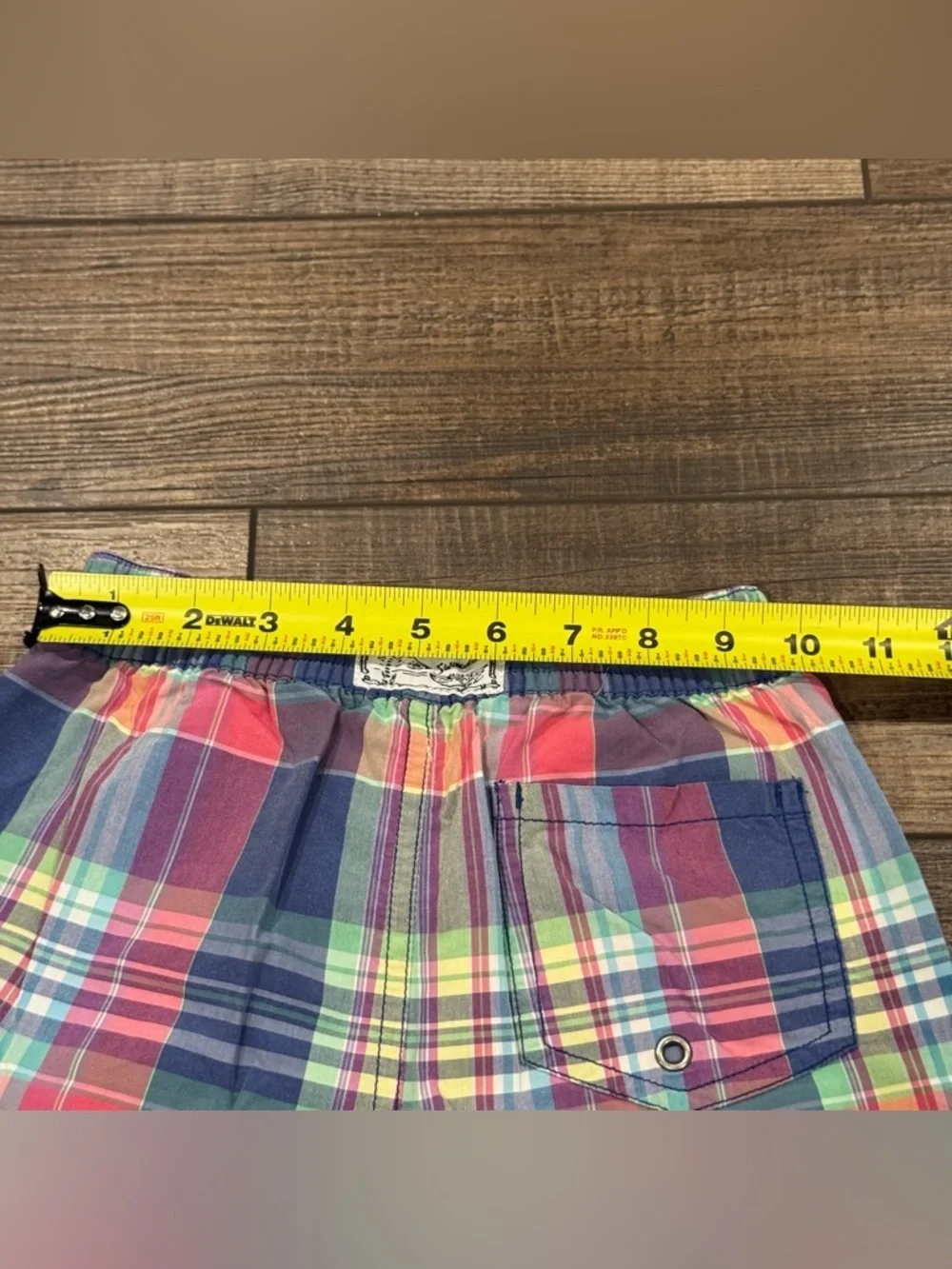 Youth Boys Plaid Madras Polo Ralph Lauren Swim Trunks Size 7